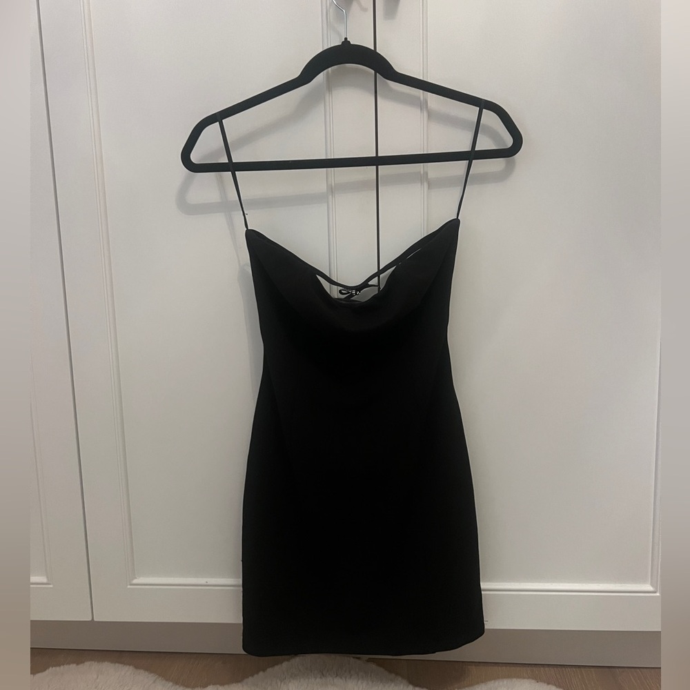 Open back strapless mini dress